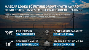 Masdar se projette dans sa croissance future avec l'attribution de notes de crédit de catégorie investissement