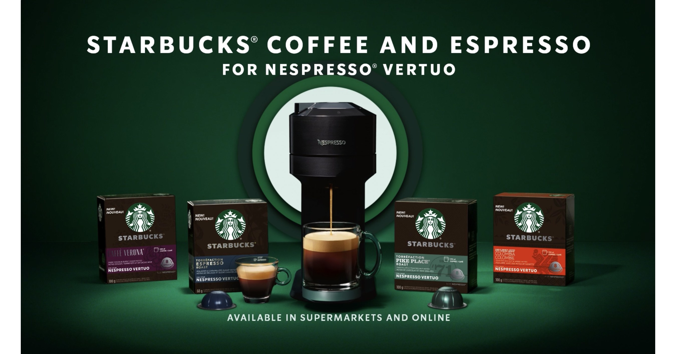 Starbucks, Nestlé unveil coffee capsules for Nespresso original system.