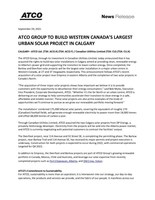 The ATCO Group will build Western Canada's largest urban solar project in Calgary. (CNW Group/ATCO Ltd.)