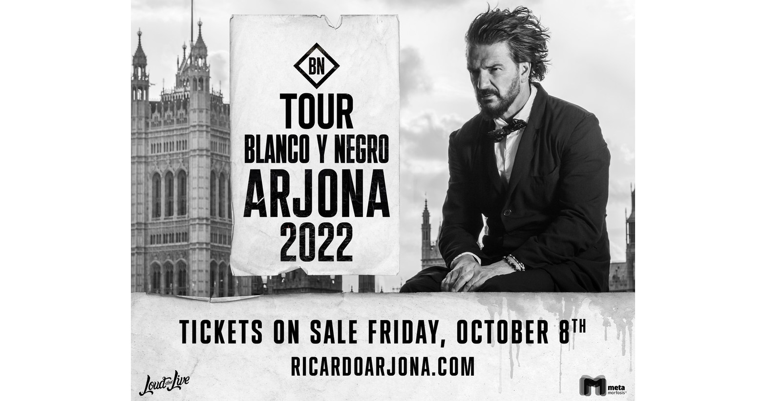 Ricardo Arjona Tour USA 2022 "Blanco y Negro" (Black and White)