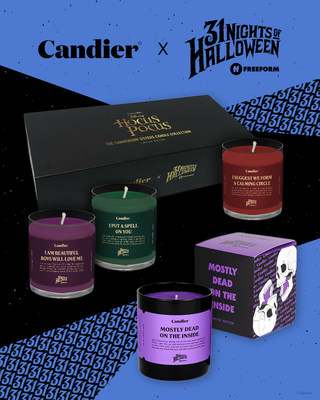 Ryan Porter’s Candier brand joins Freeform to celebrate “31 Nights of Halloween” with a trio of candles inspired by the Sanderson sisters from Disney’s “Hocus Pocus,” available on shopryanporter.com Sept. 30-Oct. 31 for $79.00 (sold as a set).  In addition, a single limited edition “Mostly Dead on the Inside” candle will also be available during the same time, retailing for $29.00. Families will enjoy delicious scents lingering through their homes nationwide as viewers tune in to watch their fav