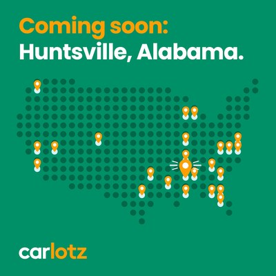CarLotz announced today it will open a hub located at 6561 University Drive in Huntsville, Alabama.