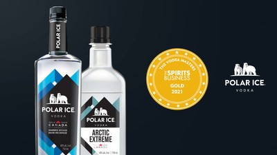 Polar Ice and Polar Ice Arctic Extreme Awarded Gold at The Spirits Business Vodka Masters 2021 (CNW Group/Corby Spirit and Wine Limited)