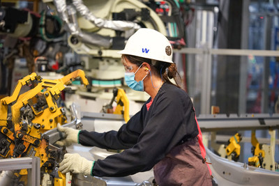 A Toyota employee at one of Toyota's U.S. manufacturing facilities