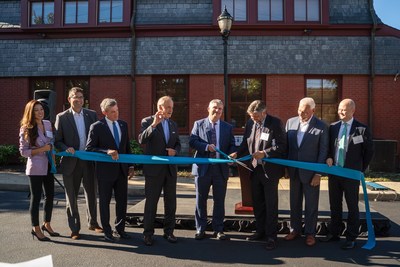 The new Tech Impact Opportunity Center supported by Barclays was unveiled today in Wilmington, Delaware. Pictured from left to right: Jenn Cho, Head of Citizenship, Barclays US Consumer Bank; Matt Meyer, New Castle County Executive; Governor John Carney (D-Delaware); U.S. Senator Tom Carper (D-Delaware); Denny Nealon, CEO, Barclays US Consumer Bank; Patrick Callihan, Executive Director, Tech Impact; Wilmington Mayor Michael S. Purzycki; Richard Hayworth, CEO of the Americas, Barclays.