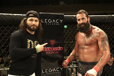 Gamebred Fighting Championship CEO Jorge Masvidal with main event winner Alex Nicholson on Friday, October 1st in Biloxi, Mississippi.