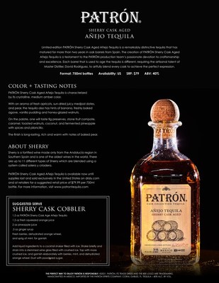 PATRÓN Sherry Cask Aged Añejo Tequila