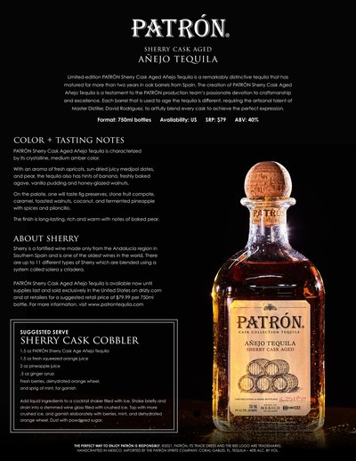 PATRÓN Sherry Cask Aged Añejo Tequila