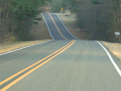 NCDOT's long-lasting pavement markings on one of the state's 60,000 miles of two-lane secondary highway.