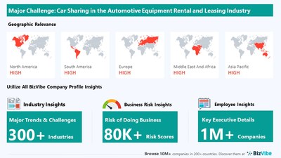 Snapshot of key challenge impacting BizVibe's automotive equipment rental and leasing industry group.
