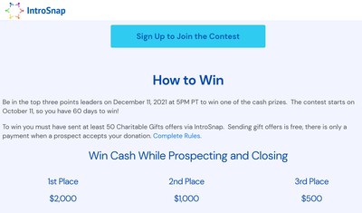 How Give Back and Close! contest works