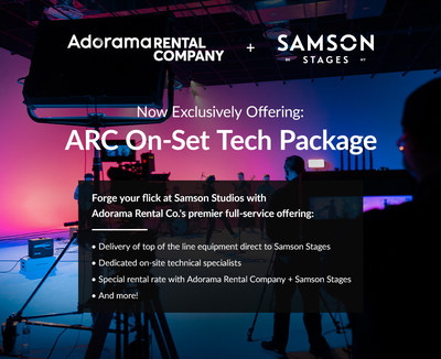 Adorama Rental Company, partnered with Samson Stages, will now offer a premier full-service offering to facilitate shoots and productions at Samson Stages in the heart of Brooklyn, New York.