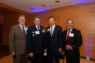 From L to R:  James Schmeling - President & CEO NDU Foundation, Lt. Gen. Michael Plehn (USAF) - 17th President of the National Defense University, Michael Tang - Executive Committee NDU Foundation Board, RADM Mike Manazir (USN, Ret.) Chairman of the Board NDU Foundation and Vice President Boeing Global Services.