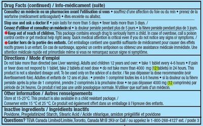 Informations incorrectes sur la posologie au dos de l'étiquette (Groupe CNW/Santé Canada)