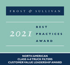 Donaldson Company Recognized by Frost &amp; Sullivan for Improving Fleet Efficiency with Its Connected Filtration Products