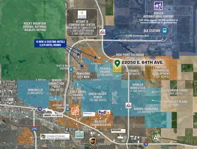Sale of 134± acres of prime development land located at the premier corner of East 64th Avenue and Picadilly Road in northeast Aurora, Colorado