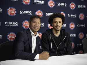The Newest Piston Teams Up With Michigan's Newest Car Insurer - Cade Cunningham and CURE Auto Insurance All Stars in the Making