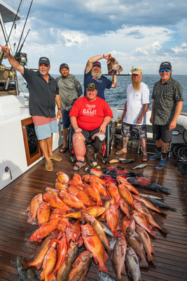 Team Tangler shows off their tournament catch.The WHOW Tournament is scored in such a way that every team can develop their own unique strategy for making it to the podium. Added veteran Jason Walker, “Being able to get out in nature, with my restrictions, is comforting.”