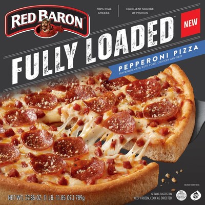 Red Baron®’s new Fully Loaded™ Pizza comes in delectable flavors: Pepperoni, Five Cheese and Supreme.