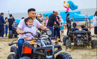 Beach motorcycle riding (PRNewsfoto/The People's Government of Rushan)