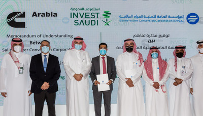 Memorandum of Understanding between "SWCC" and "Cummins Arabia" for hydrogen production: To meet the challenges of climate change with alternative energy.