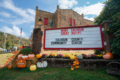 A "Make Calhoun Great Again" sign greeted the 900 people who attended Saturday's ceremonial brick-breaking. Roger Hanshaw, Speaker of the West Virginia House of Delegates, spoke to the assembled crowd and  hailed The 1982 Foundation's efforts as an example of how “we as communities can change our destiny.”