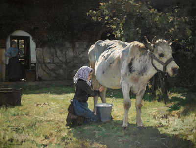 Julien Dupré (1851-1910) La vache blanche, Musee d'Orsay, Paris, Photo courtesy: Tony Querrec, © RMN-Grand Palais / Art Resources, NY