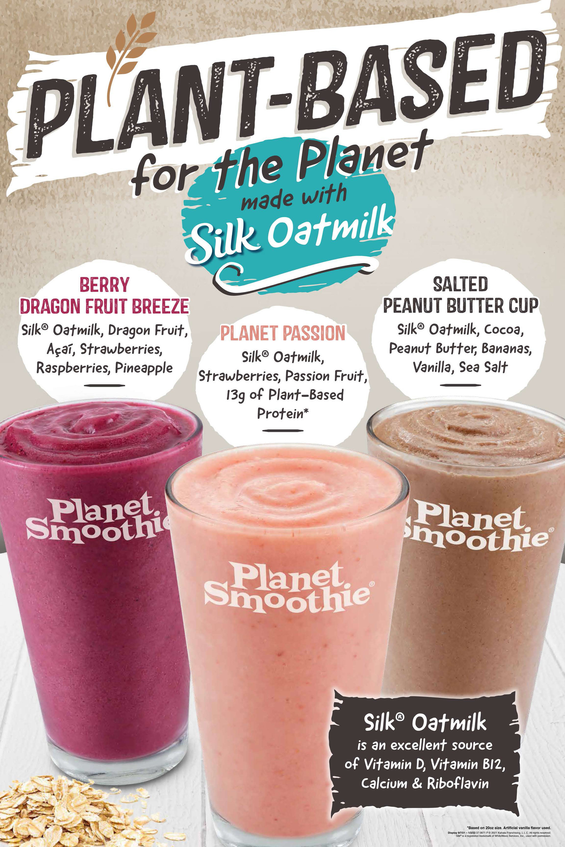 Planet Smoothie Introduces Three Plant-Based Smoothies Made with Silk  Original Oatmilk