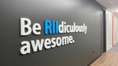 Signage in RII's San Antonio office representing the company's core purpose of creating RIIdiculously Awesome® solutions that make the world safer.