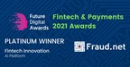 Fraud.net wins Platinum Juniper Research Award for Fintech Innovation, AI Platform of the Year