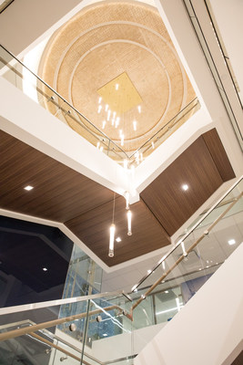 Rotunda, cascading chandelier & staircase in USSFCU's new Bertie H. Bowman headquarters building