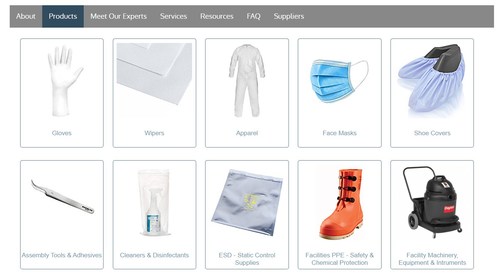 Examples of some product categories available on the new Controlled Environments section of Thomas Scientific's website.