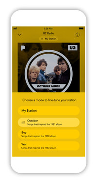 U2’s Artist Takeover on Pandora features special “Modes” for each of the band’s first three albums with personal commentary from the group