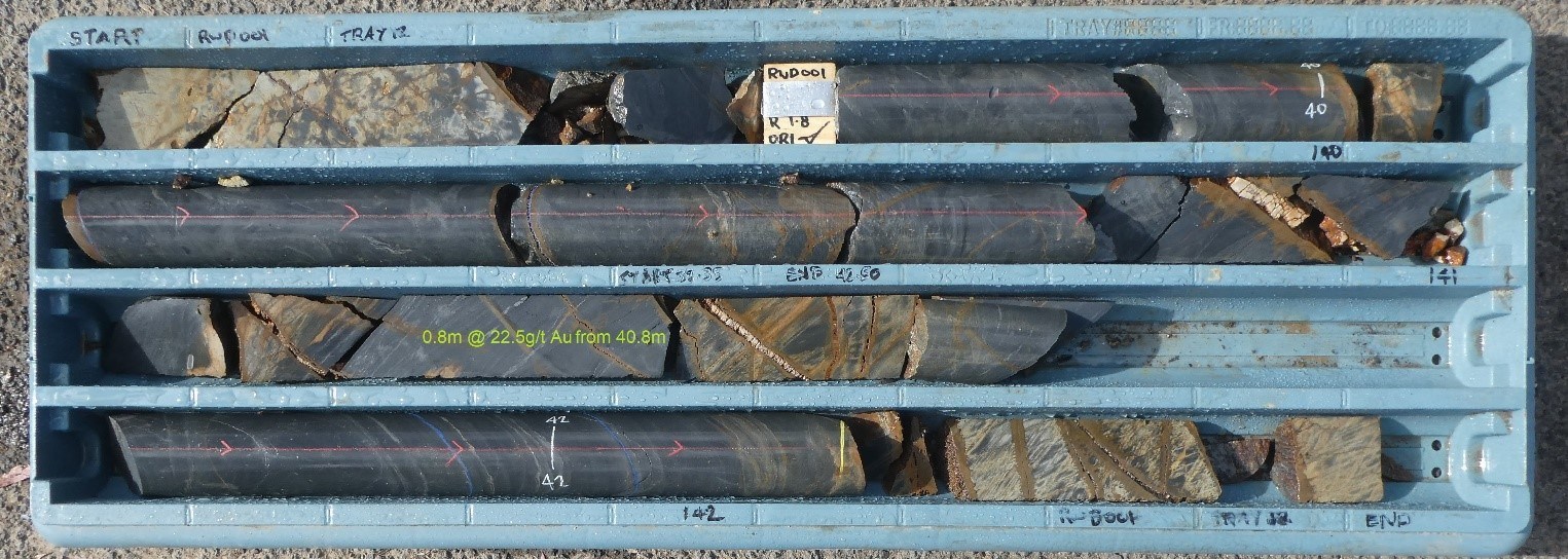 Figure 3 – Drill Core from RWD01 from 39.35m to 42.50m (CNW Group/Fosterville South Exploration Ltd.)