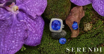 A magnificent 15 carat Ceylon blue sapphire ring made by Serendi. Named the Prince of Orion, the ring features an extraordinary 15 carat, natural, untreated blue sapphire surrounded by a cluster of dazzling diamonds, masterfully and intricately crafted by hand.