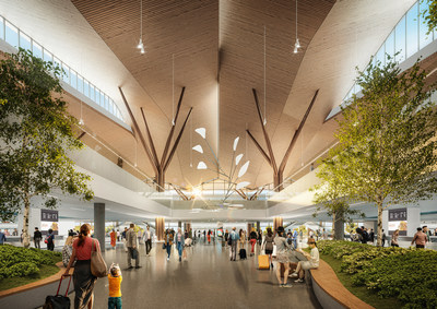 Pittsburgh’s airport of the future is officially under way. Officials broke ground on a new 700,000 square-foot terminal project, marking Pittsburgh International Airport as the first terminal in the country to be built from the ground up in a post-pandemic world. Renderings courtesy of Gensler + HDR in association with luis vidal + architects.