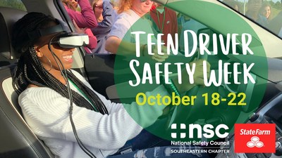 Virtual Reality Distracted Driving Simulator for South Carolina High Schools during National Teen Driver Safety Week, Sponsored by State Farm and operated by the National Safety Council Southeastern Chapter
