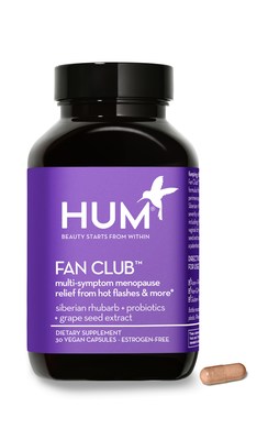 FAN CLUB™ is uniquely formulated with Siberian rhubarb root, probiotics and grape seed extract to help reduce the severity of 11 common symptoms of perimenopause and menopause: hot flashes + night sweats, vaginal dryness, fatigue, mood swings, irritability, restlessness, sleeplessness, heart racing, low sex drive, bladder problems, and joint and muscle discomfort.