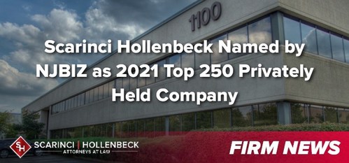 Scarinci Hollenbeck is honored to be included in the NJBIZ 2021 Top 250 Private Companies List, which recognizes the top privately-held companies in New Jersey.