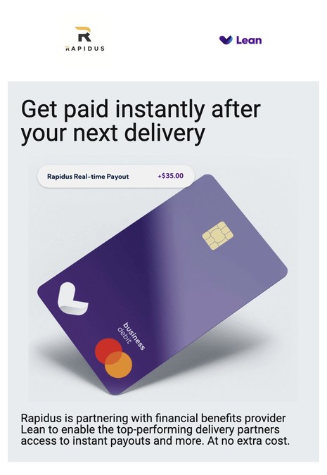 Rapidus Partners with Lean to Offer Best-In-Class Financial Products to Couriers and Last Mile Delivery Agents, Setting a New Bar for the Gig Working Experience - Vimarsana News