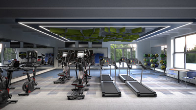 Fitness center with on-demand technology and interactive cardio experience (PRNewsfoto/Scully Company)