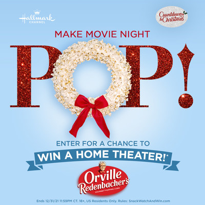 Orville Redenbacher's and Hallmark Channel are teaming up to give away a prize package that could forever transform your movie nights.  The grand prize winner in the “Snack, Watch and Win” Sweepstakes will receive a home theater package valued at $6,000, perfect for movie watching in a setting so grand you’ll swear you’re out at the cinema.