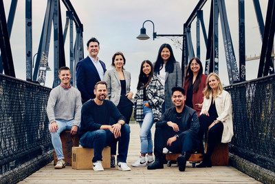 The LABOUR team near their Toronto office in The Junction. From left to right: Peter Brough, James Loftus, Pete Ross, Hannah Choat, Carla Silvestrone, Jessica Huynh, Sergio Delos Santos, Amanda Occhicone and Mara Vezeau. (CNW Group/LABOUR)