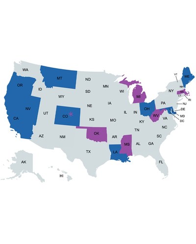 The Odesso team will be providing product demonstrations at MJBizCon in Las Vegas from October 19-21. (Blue States: Metrc States Odesso Operate In, Purple States: Coming Soon!)