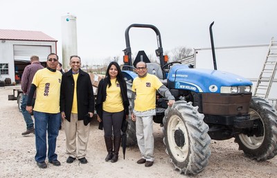 Pic: Sewa International volunteer Dr. Madan G. Luthra during rebuilding work at Rosharon after the Hurricane Harvey devastated the village. Kavita Tewary, Executive Director, Sewa International Houston, Dr. Sree Sreenath, Sewa's former president and another Sewa volunteer are also seen (from right to left).