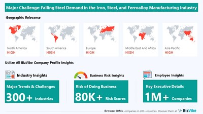 Snapshot of key challenge impacting BizVibe's iron, steel, and ferroalloy manufacturing industry group.