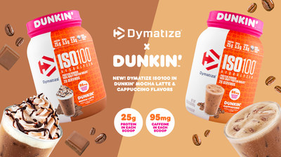 New Dymatize ISO100 in Dunkin' Cappuccino and Mocha Latte Flavors