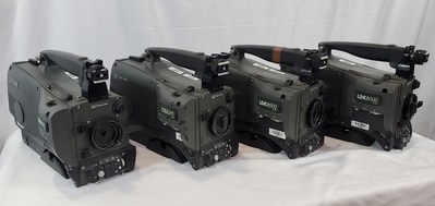 The selection of broadcast and digital cameras up for bid includes these models from Grass Valley.