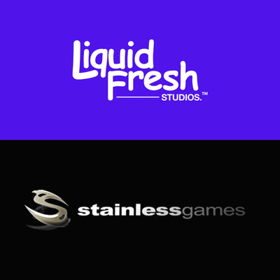 Liquid Fresh and Stainless Games logos