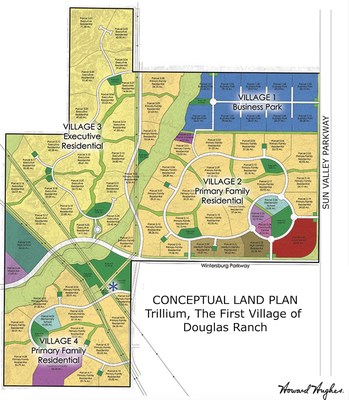 Conceptual land plan for Trillium, the first village of Douglas Ranch, which begins residential lot sales in the first half of 2022.